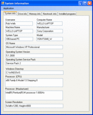 Personal Computer System Information screenshot